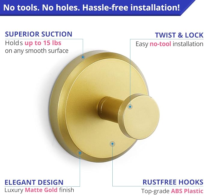 The Twist & Lock Suction Hook - Hang Anything, Damage - 1+1 FREE