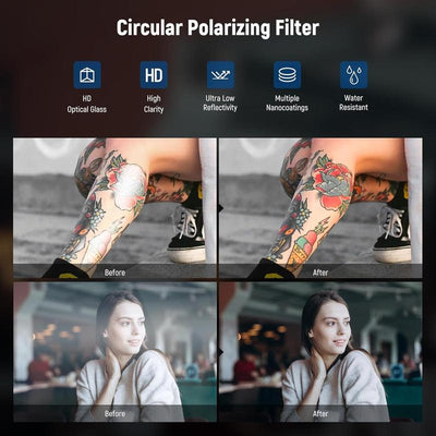 ClearView 52mm Clip-On CPL Filter Kit – Instantly Upgrade Your Phone Camera Clarity - 50% OFF