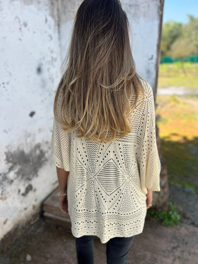 Hollow Half Sleeve Cardigan - Lightweight Chic Layer - 50% OFF