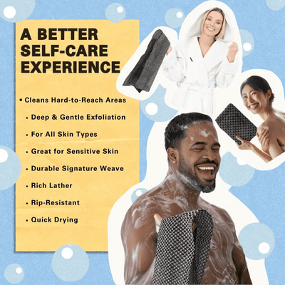 Exfoliating Antibacterial Shower Towel - Bamboo Charcoal Body Scrub Cloth - 50% OFF