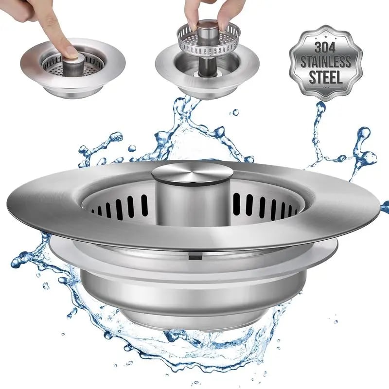 The 3-in-1 Sink Strainer - Never Touch Sink Gunk Again + 50% OFF