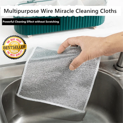 The Miracle Wire Cleaning Cloth - Tough on Grime, Gentle on Pans - 1+1 FREE