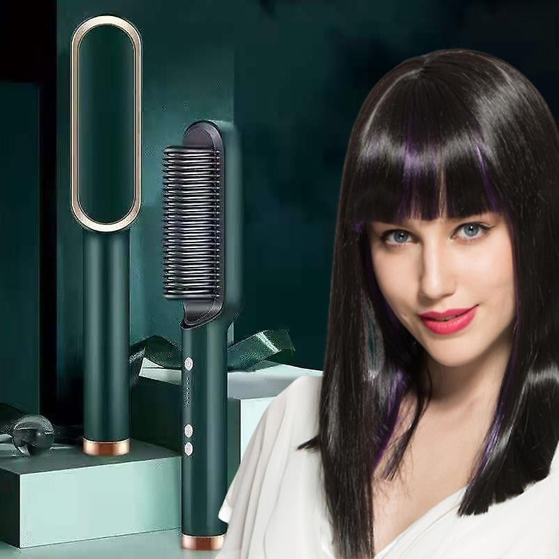 The Anti-Scald Straightening Brush - Sleek Hair, No Burns + 50% OFF