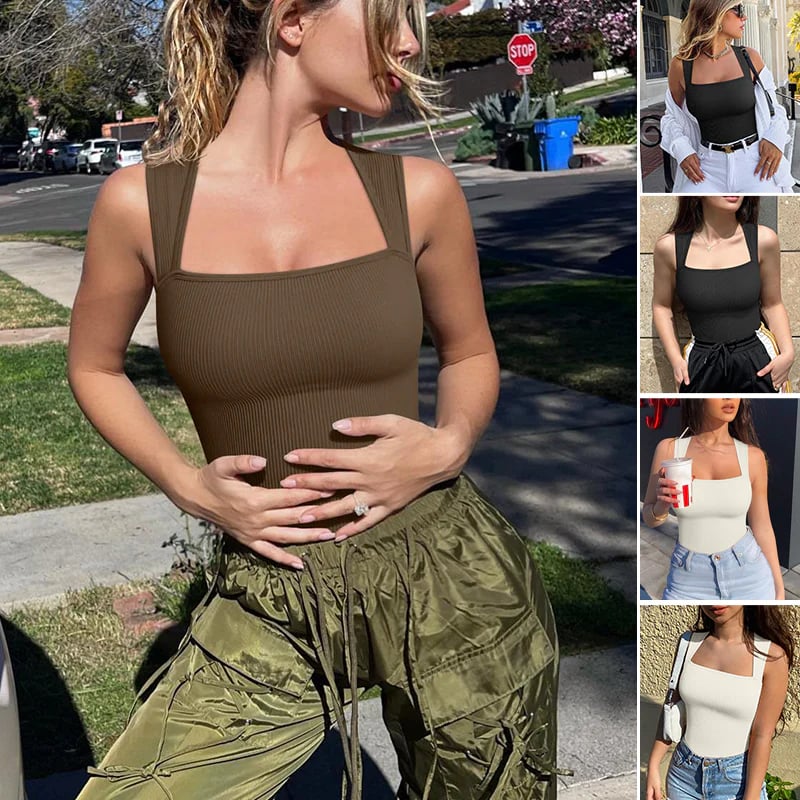 Tummy Control Tank Bodysuit - Seamless Shapewear with Built-In Bra Support - 50% OFF