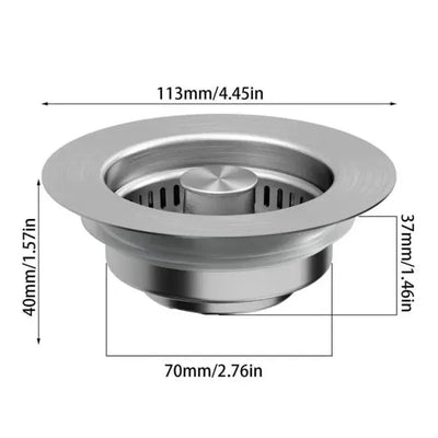 The 3-in-1 Sink Strainer - Never Touch Sink Gunk Again + 50% OFF