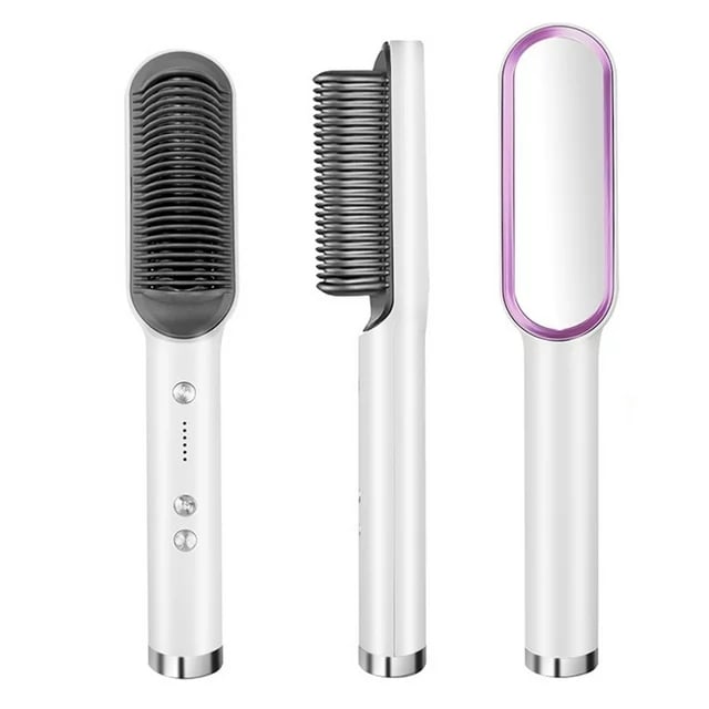 The Anti-Scald Straightening Brush - Sleek Hair, No Burns + 50% OFF
