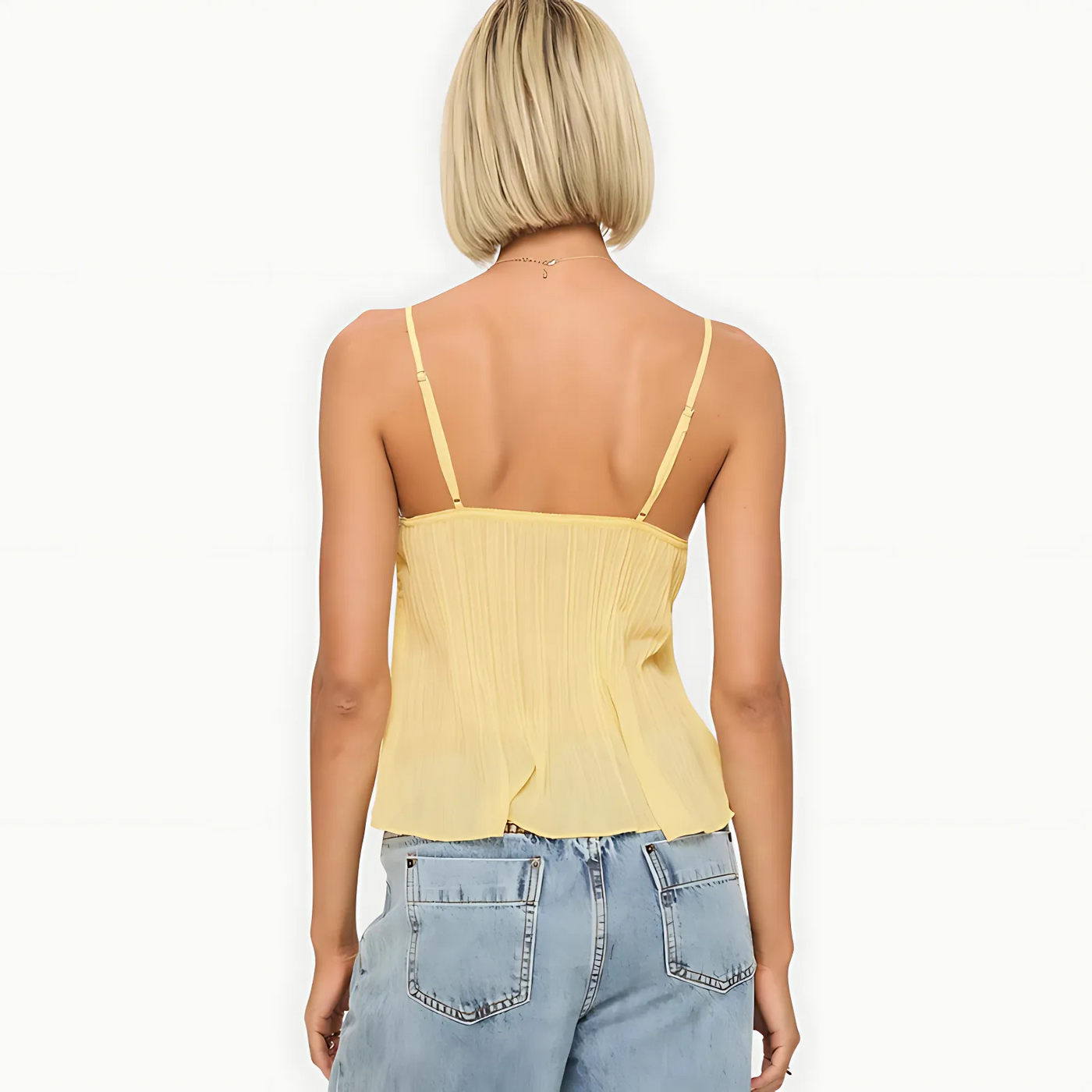 LumiFlow Pleat Cami – Your Radiance, Redefined - 50% OFF