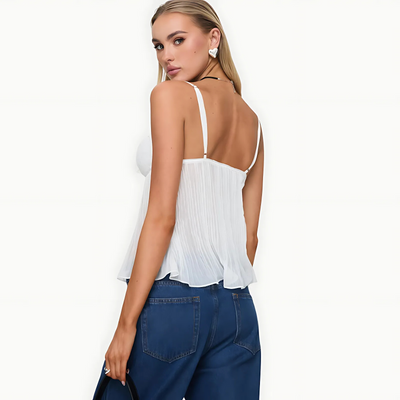 LumiFlow Pleat Cami – Your Radiance, Redefined - 50% OFF