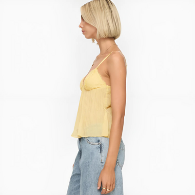 LumiFlow Pleat Cami – Your Radiance, Redefined - 50% OFF
