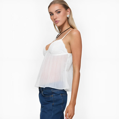 LumiFlow Pleat Cami – Your Radiance, Redefined - 50% OFF