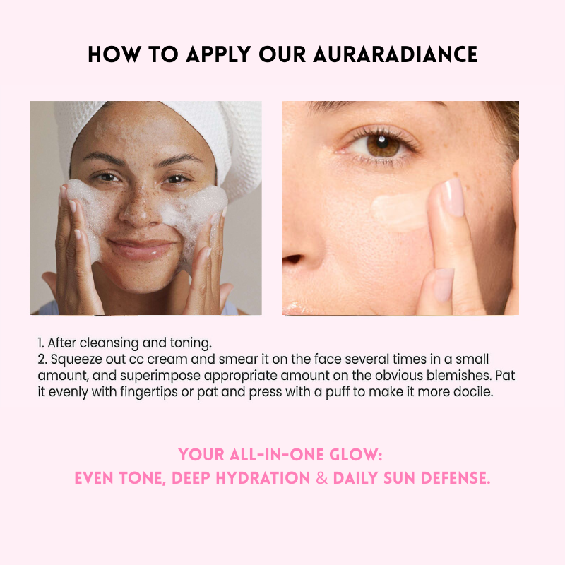 AuraRadiance Complex + Luminous Perfection, Effortless Protection - 50% OFF + FREE MAKEUP BRUSH