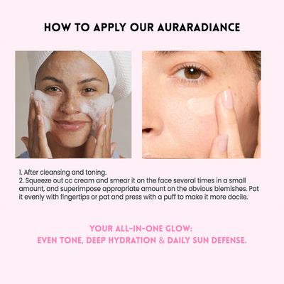 AuraRadiance Complex + Luminous Perfection, Effortless Protection - 50% OFF + FREE MAKEUP BRUSH