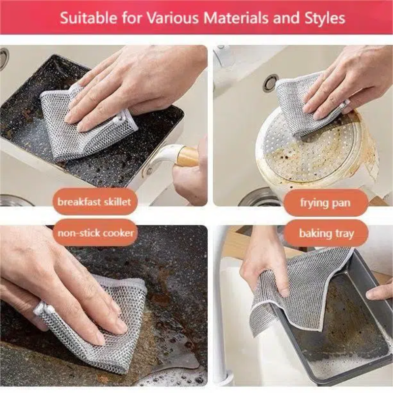 The Miracle Wire Cleaning Cloth - Tough on Grime, Gentle on Pans - 1+1 FREE