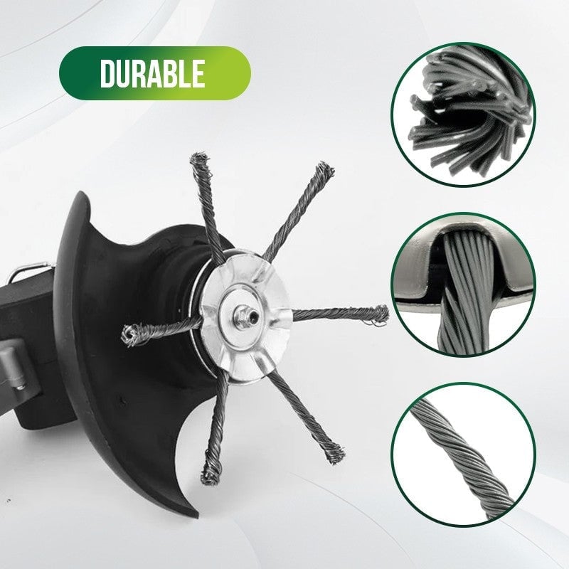 6-Inch Steel Wire Brush Cutter Trimmer Head - Universal Fit Weed Wacker Attachment - 1+1 FREE