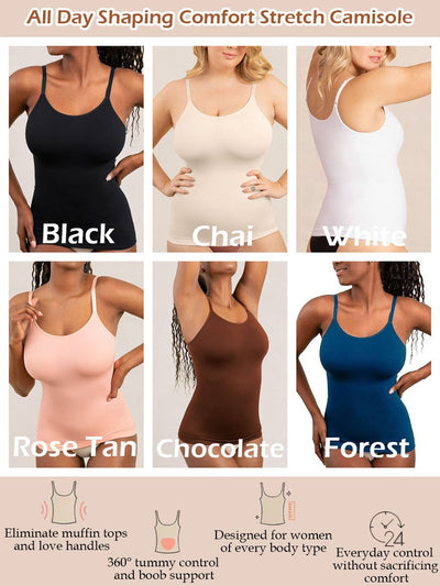 All Day Shaping Comfort Stretch Camisole - Seamless Tummy Control Tank - 50% OFF