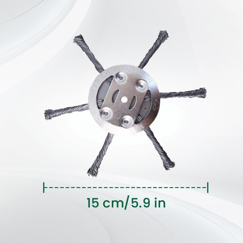 6-Inch Steel Wire Brush Cutter Trimmer Head - Universal Fit Weed Wacker Attachment - 1+1 FREE