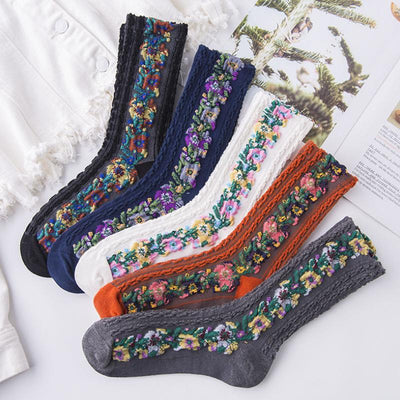 Laceup™ Embroidered Floral Socks