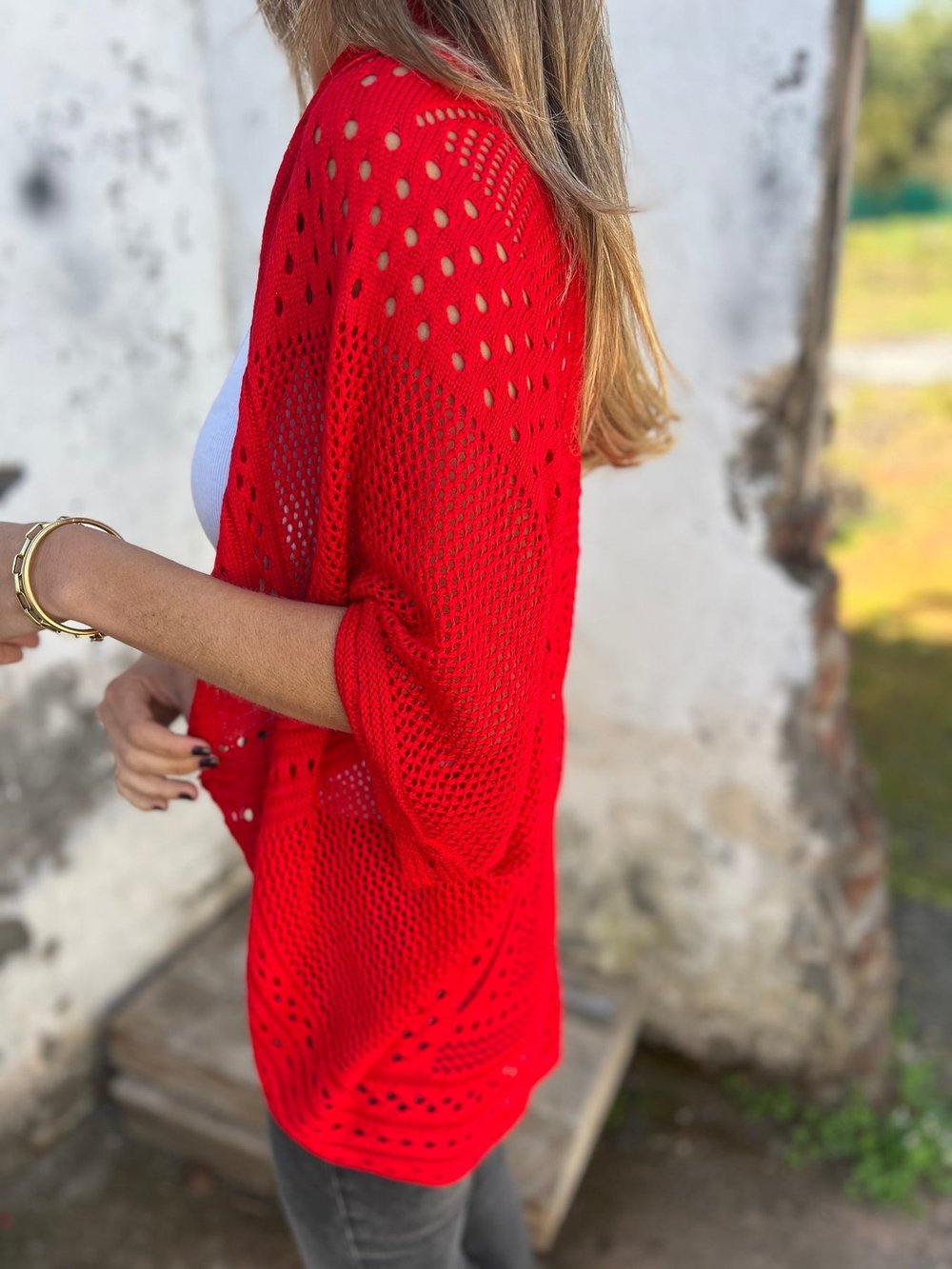 Hollow Half Sleeve Cardigan - Lightweight Chic Layer - 50% OFF