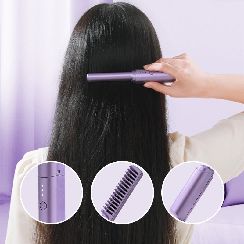 Portable Hairdressing Comb – 3 Heat Settings Cordless & Rechargeable - 50% OFF