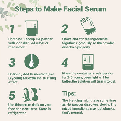 Ultra-Pure Hyaluronic Acid Powder - DIY Facial Serum Booster - 1+1 FREE