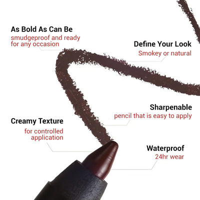 Beachproof Ultra-Pigmented Gel Eyeliner - 24-Hour Waterproof Definition Smudge-Free Formula - 1+1 FREE