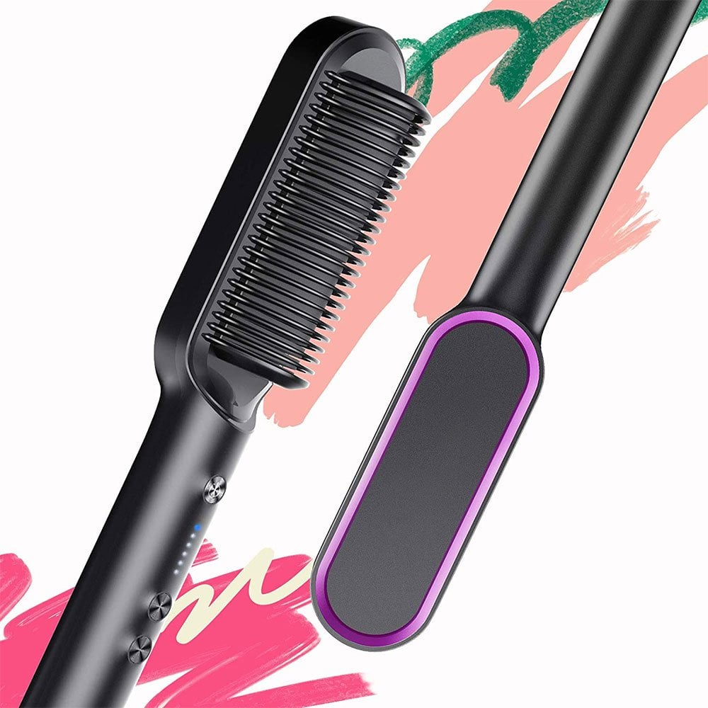 The Anti-Scald Straightening Brush - Sleek Hair, No Burns + 50% OFF