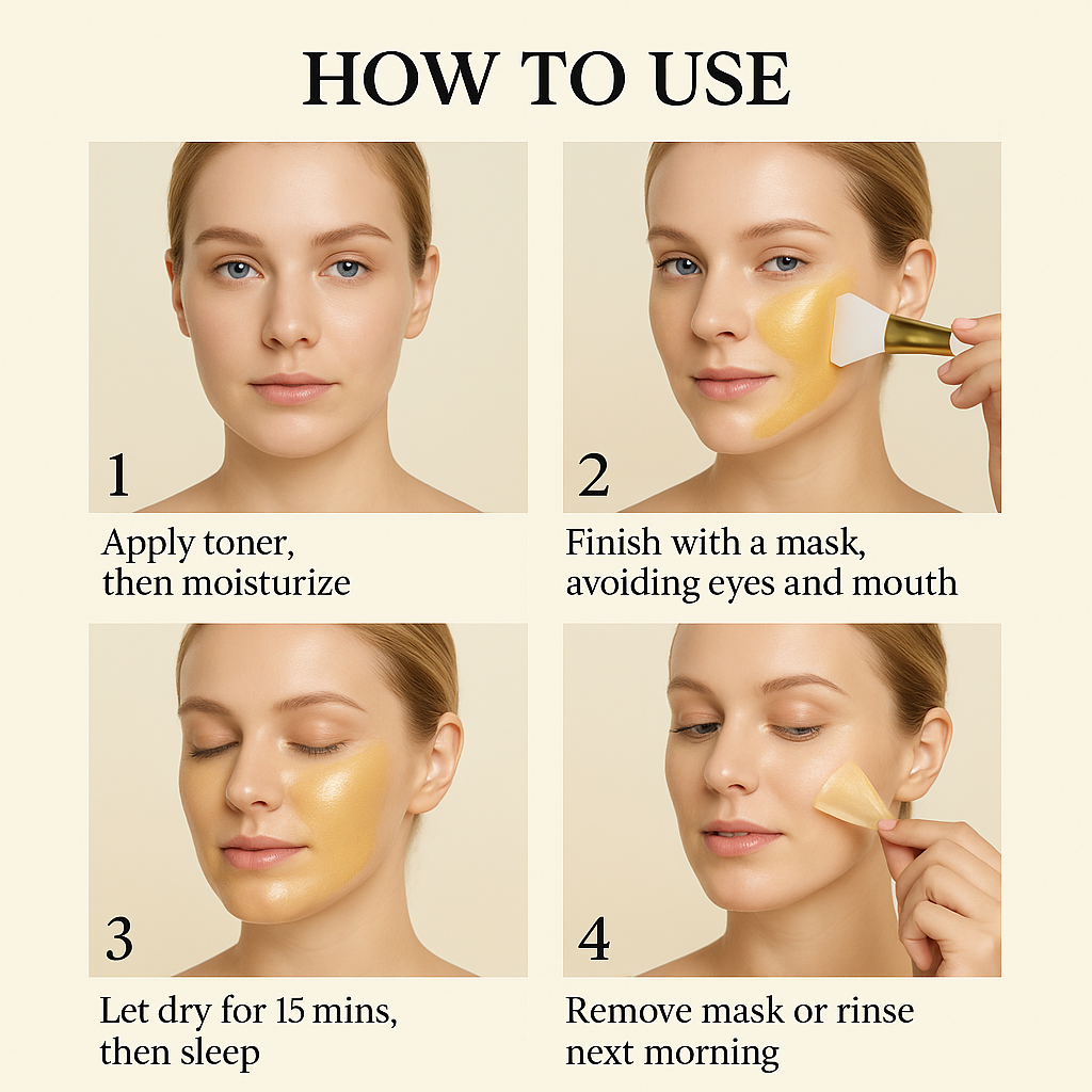GoldenGlow Sleep Mask - Wake Up to Glowing Skin + 50% OFF