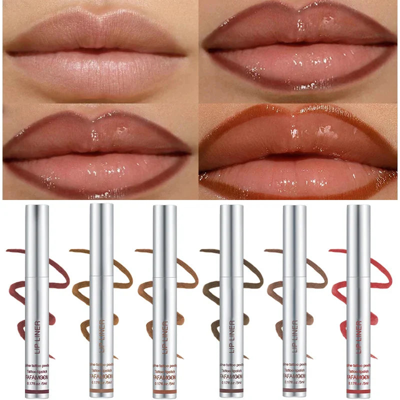 Peel-Off Matte Lip Liner & Tint – Waterproof & Hydrating 6 Rich Shades - 50% OFF