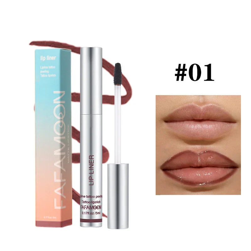 Peel-Off Matte Lip Liner & Tint – Waterproof & Hydrating 6 Rich Shades - 50% OFF