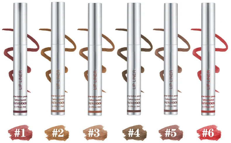 Peel-Off Matte Lip Liner & Tint – Waterproof & Hydrating 6 Rich Shades - 50% OFF