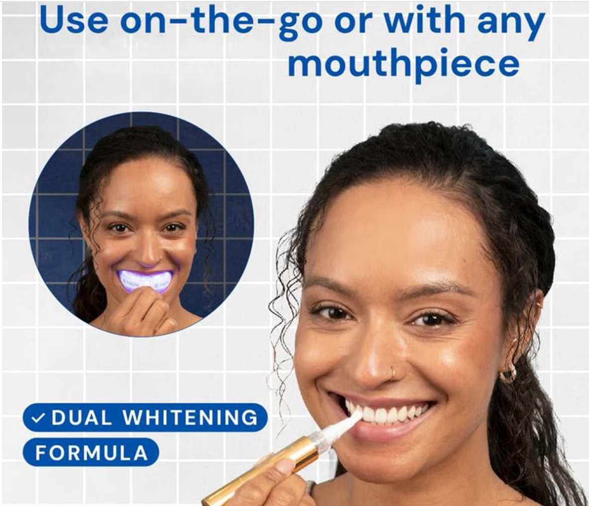AuraWhite Express Smile Pen - Unlock a Visibly Brighter, Stain-Free Smile in Minutes, Anytime, Anywhere! 1+1 FREE
