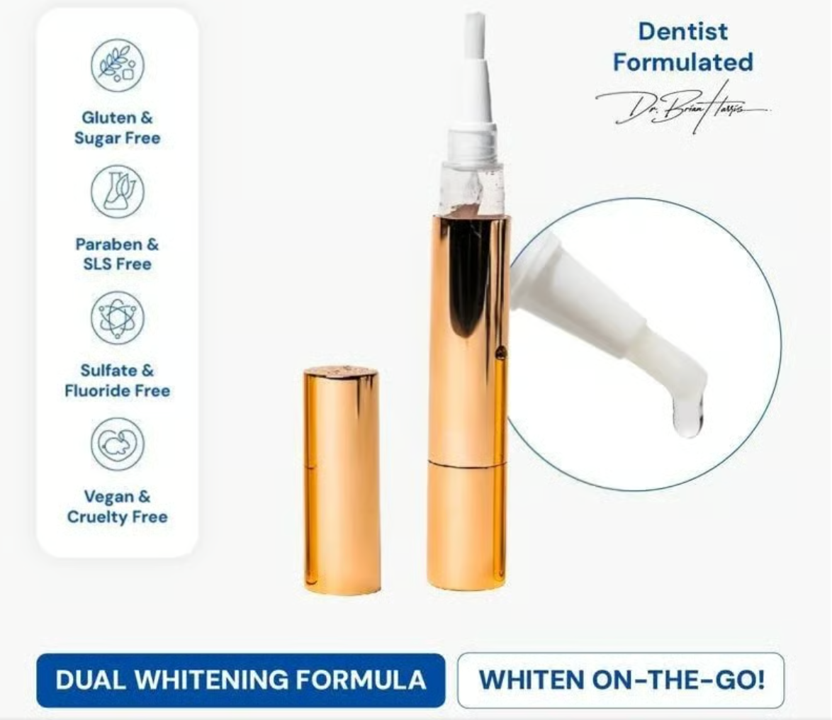 AuraWhite Express Smile Pen - Unlock a Visibly Brighter, Stain-Free Smile in Minutes, Anytime, Anywhere! 1+1 FREE