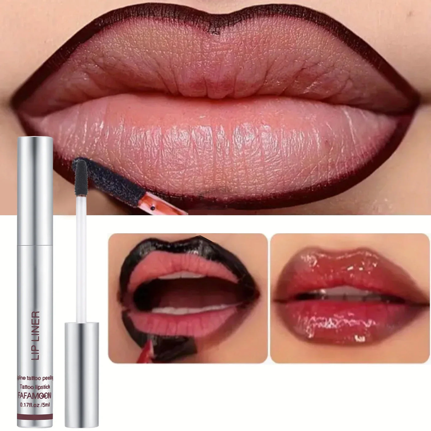 Peel-Off Matte Lip Liner & Tint – Waterproof & Hydrating 6 Rich Shades - 50% OFF
