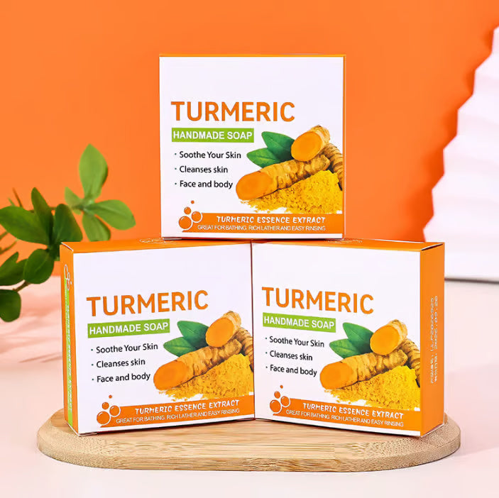 Turmeric & Kojic Acid Brightening Soap - Natural Exfoliating Bar for Body & Face - 1+1 FREE