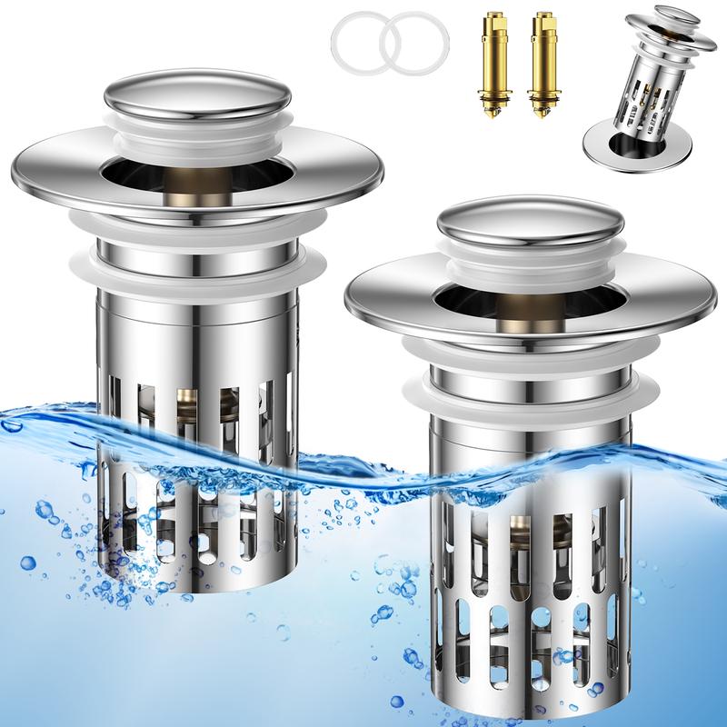 Universal Stainless Steel Drain Strainer - Anti-Clog Sink Stopper Fits 99% of Sink Holes - 50% OFF