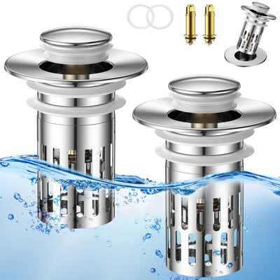 Universal Stainless Steel Drain Strainer - Anti-Clog Sink Stopper Fits 99% of Sink Holes - 50% OFF