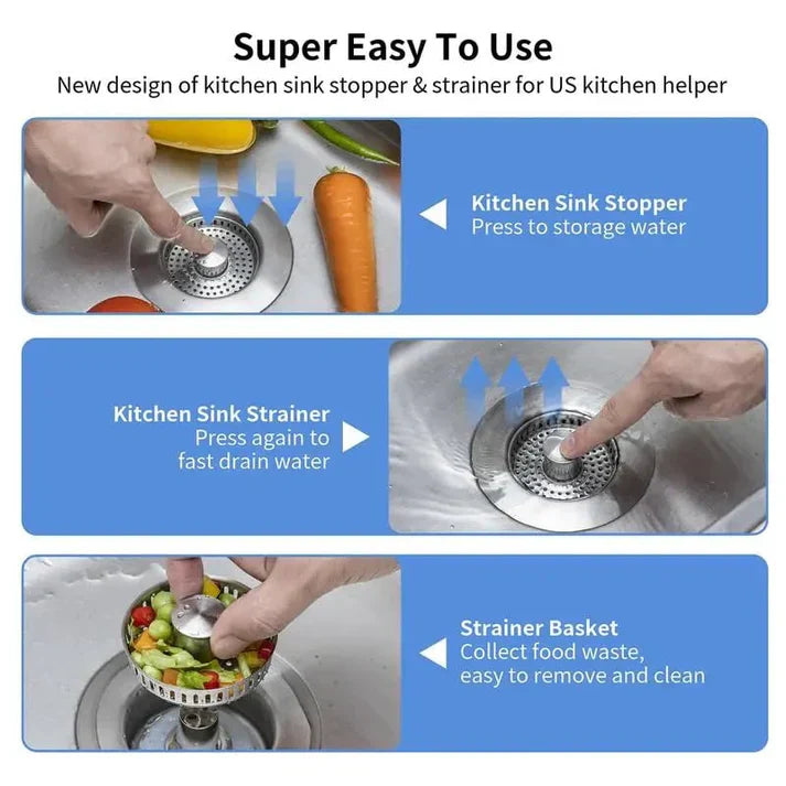 The 3-in-1 Sink Strainer - Never Touch Sink Gunk Again + 50% OFF