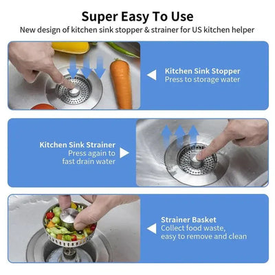 The 3-in-1 Sink Strainer - Never Touch Sink Gunk Again + 50% OFF