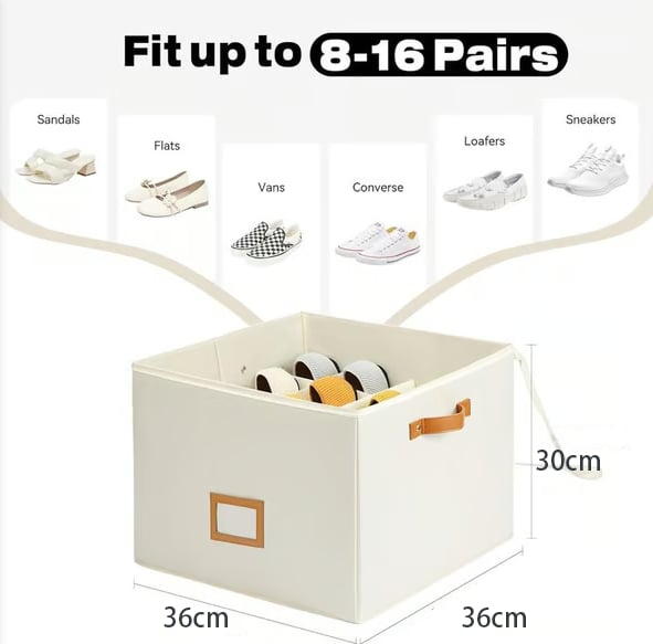 Fabric Shoe Organizer Box – Keep Your Shoes Neat, Clean & Dust-Free – 50% OFF