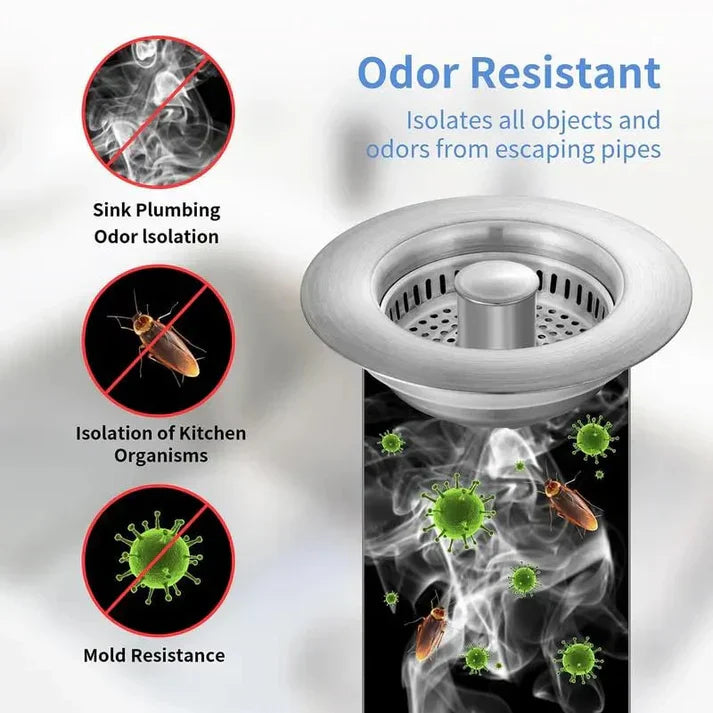 The 3-in-1 Sink Strainer - Never Touch Sink Gunk Again + 50% OFF