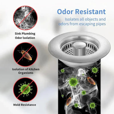 The 3-in-1 Sink Strainer - Never Touch Sink Gunk Again + 50% OFF