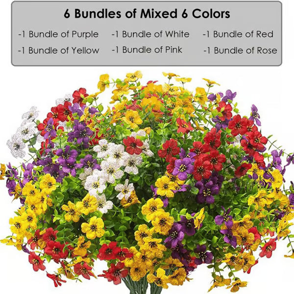 Exquisite UV Resistant Colorful Artificial Flowers