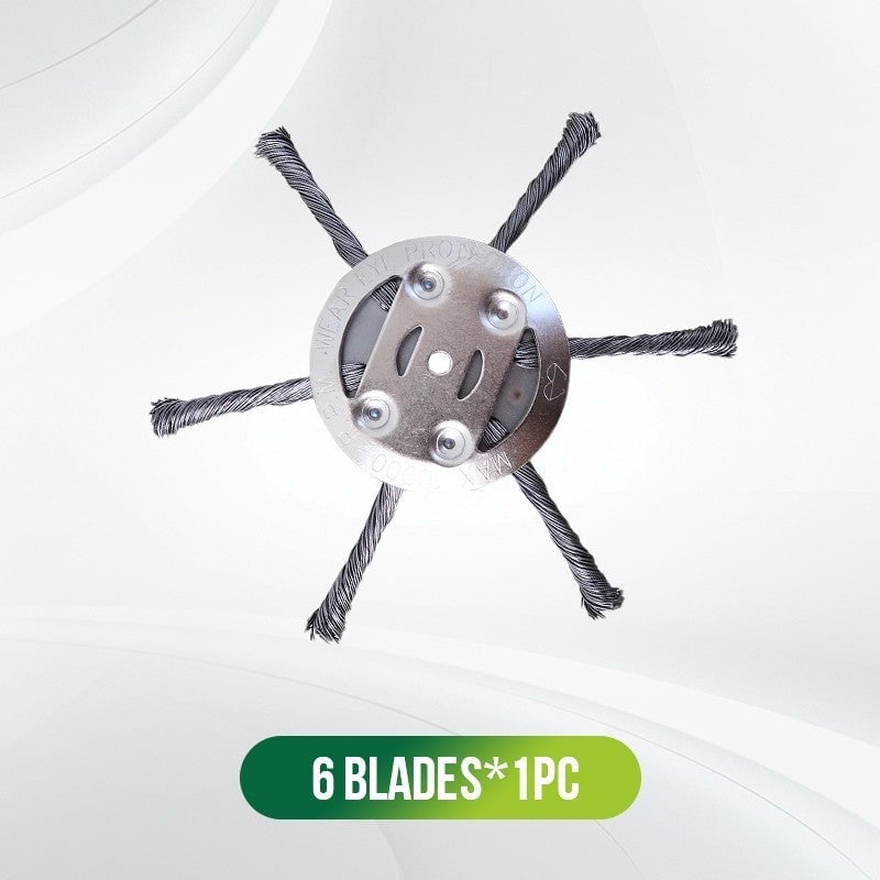 6-Inch Steel Wire Brush Cutter Trimmer Head - Universal Fit Weed Wacker Attachment - 1+1 FREE