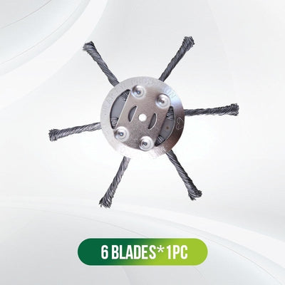 6-Inch Steel Wire Brush Cutter Trimmer Head - Universal Fit Weed Wacker Attachment - 1+1 FREE