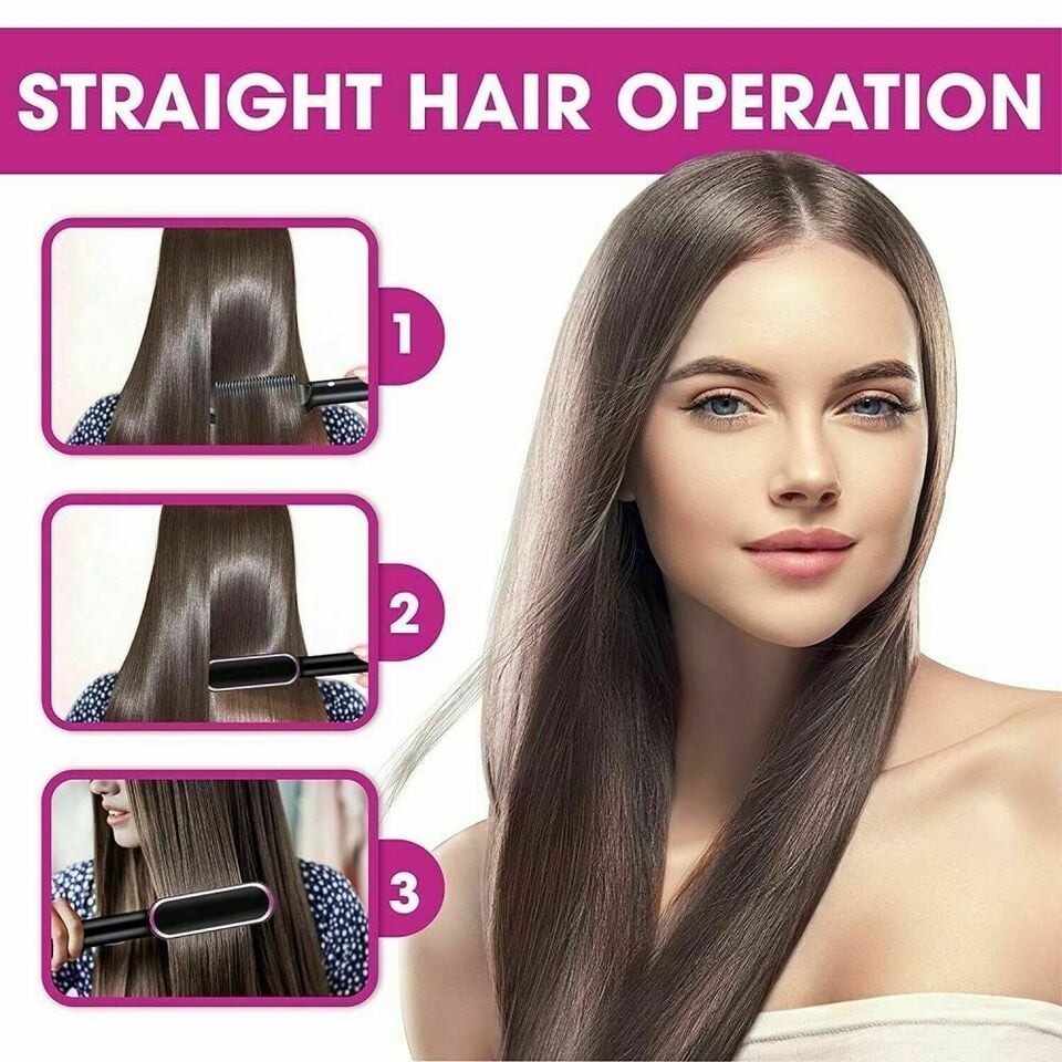 The Anti-Scald Straightening Brush - Sleek Hair, No Burns + 50% OFF