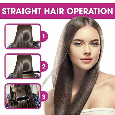 The Anti-Scald Straightening Brush - Sleek Hair, No Burns + 50% OFF