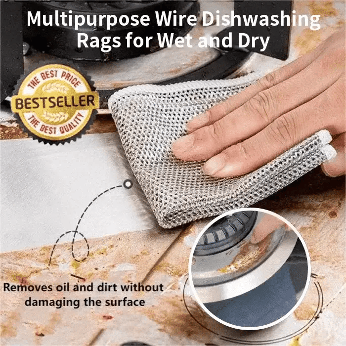 The Miracle Wire Cleaning Cloth - Tough on Grime, Gentle on Pans - 1+1 FREE
