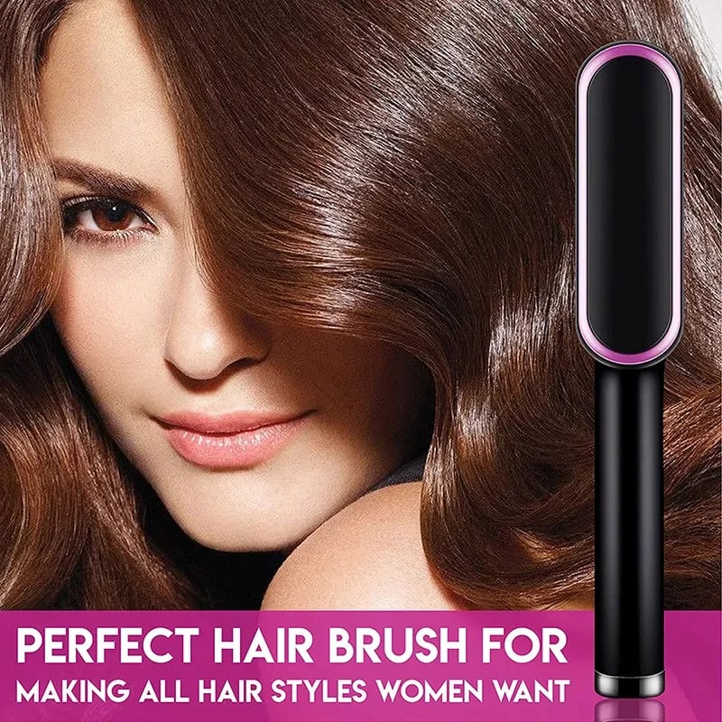 The Anti-Scald Straightening Brush - Sleek Hair, No Burns + 50% OFF